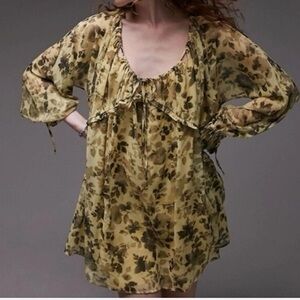 Topshop yellow babydoll dress